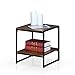 FURINNO Modern 2-Tier End Table, Dark Walnut