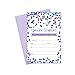 Purple Confetti Party Invitations (15 Guests) Baby Shower - Graduation - Luncheon - Girls Birthday – Housewarming - Fill In Abstract Style - Blank Invite Cards and Envelope Set DIY
