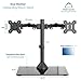 VIVO Black Dual Monitor Stand Adjustable Mount with Freestanding Glass Base | fits 2 Screens up to 27inches (STAND-V002FG)thumb 1