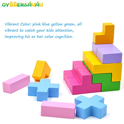 GYBBER&MUMU Colorful Wood Building Blocks Stacking Balance Game Toys Learning Educational Toys 21 Piece