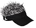 Flair Hair Men's Velcro Hat Cap Visor (Black w/ Grey Hair) Pkg/1