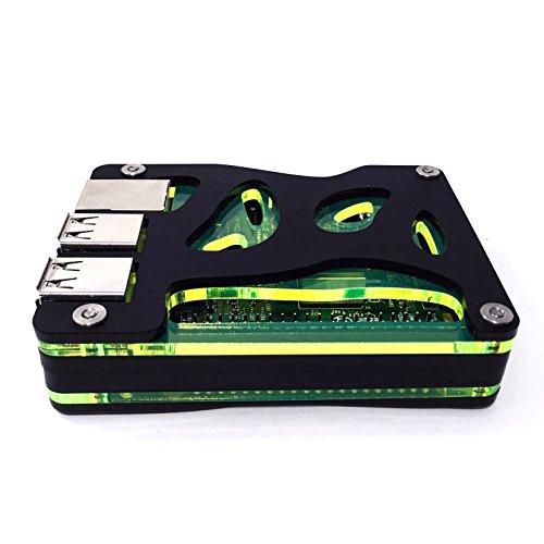 Zebra Bio Black Lime Case for the Raspberry Pi 3, Pi 2, and Pi B+ ~ by C4Labs
