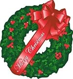 Merry Christmas Red Wreath Magnet
