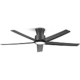 ocioc 52 inch Ceiling Fans with Lights, Large Air Volume Ceiling Fans with Reversible Quiet DC Motor and Remote(Black)