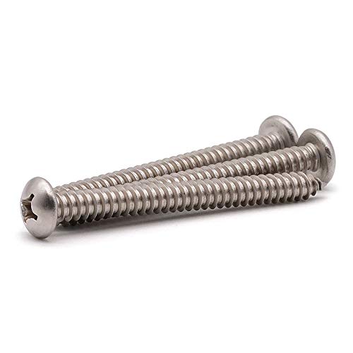 100-Pack Phillips Pan Head Sheet Metal Screws - #12 X 2 Inch 18-8 Stainless Steel