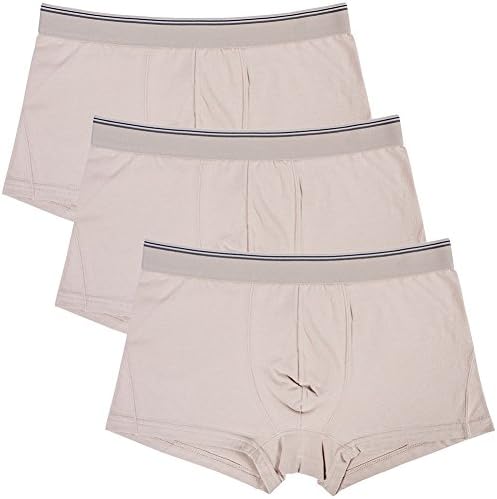 Laluna Men's Cotton Low-Rise Boxer Brief Underwear Trunks Pack of 3 X-Large Khaki