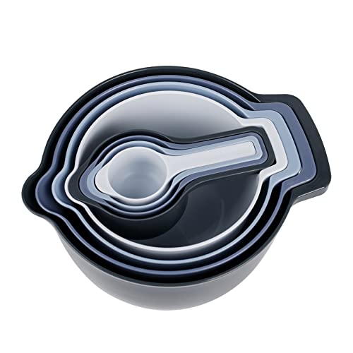 BoxedHome 8 Pack Classic Nesting Mixing Bowl Set with 4 Measuring Cups