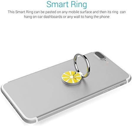 Painter Metal Body Orange Pattern Phone Holder/Finger Ring Grip Stand for All Mobile Phone and Tablet (Yellow)