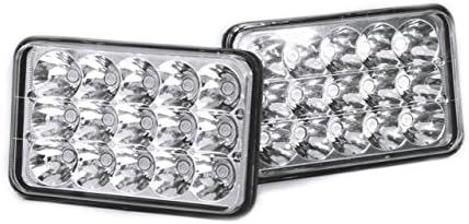 Benson USA 1pr7x6-C Chrome LED Headlight Conversions H6014/6052/6054 Chrome Crystal 45W Cree HID LED High/Low Headlights Conversion, 7" L x 6" W