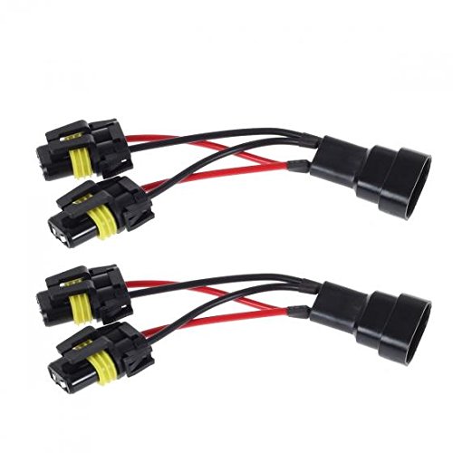 PartsSquare 2x9005/9006 High Beam Splitter Wires For Quad/Dual Projector Headlights Retrofit