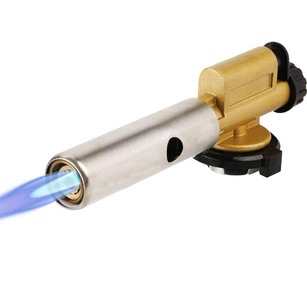 OKBY Portable Butane Gas Torch Lighter - Adjustable Flame Welding Gun for Kitchen, Picnic, Food Preparing | Culinary Blow Torch for Cooking, BBQ, Camping