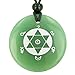 King Solomon Seal of Success Amulet Green Quartz Pendant Necklace