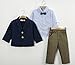 Kids Baby Boys Gentleman Sets Jacket + Shirt + Pants 3pcs Leisure Suit (2T, Navy Blue)
