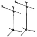 AW 4pcs Boom Mic Stand Floor Adjustable Height Mic Tripod Stand Dual Mic Clip Holder Folding Microphone Holder for Singing Live Stream Stage Studio