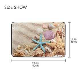 Glaphy Beach Seashells Starfishes Door Mats Non-Slip Doormat Absorbent Area Rugs Home Front Door Bathroom Indoor Decor… 419CWtLsgOL