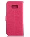 FLYEE Case Compatible with Samsung Galaxy S8 (5.8 inch,Released in 2017),Wallet Case for Women and Girls with Card Holder,Leather Flip case Kickstand for Galaxy S8-Embossed Flowers Rose