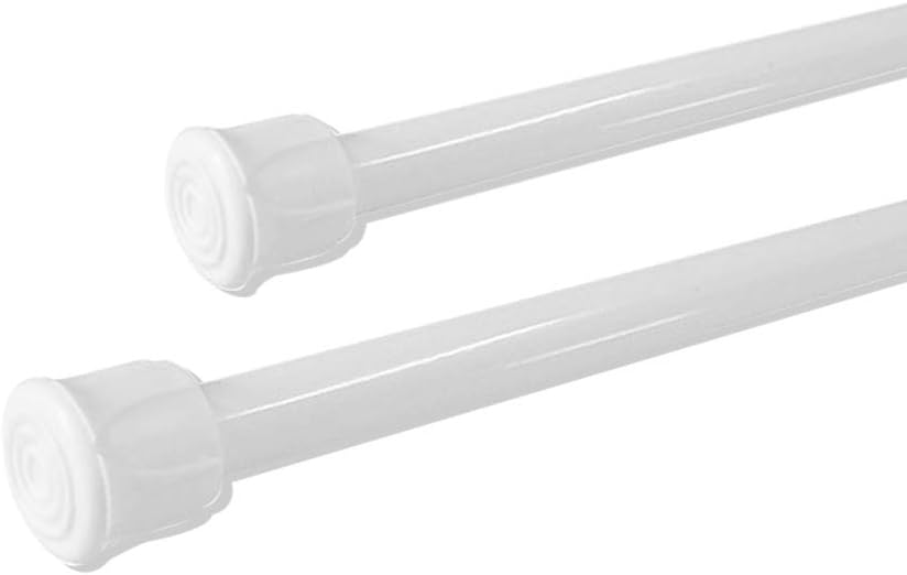 2 PACK 82-150CM Extra Long Extendable Tension Curtain Rod No Mounting, White