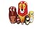 Cute Cartoon Lion Wolf Tiger Monkey Owl Squirrel Forest Animal Nesting Dolls Matryoshka Doll Russian Doll Set 6 Pieces Handmade Kids Gifts Toy