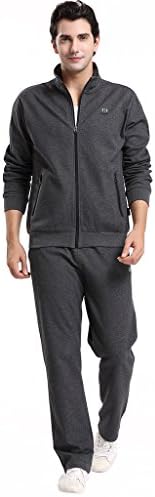 Miuk Men's Cardigan Tracksuit Full Zipper Basic Sportswear Sports suit Black Grey XXL