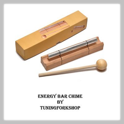 Tuningforkshop Sound Healing Energy Bar Chime Crown Chakra Tone B with Wood Mallet