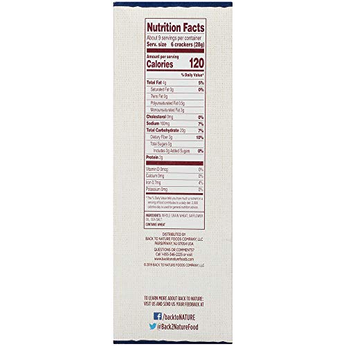 BACK TO NATURE NON-GMO CRACKERS, HARVEST WHOLE WHEAT, 8.5 OUNCE