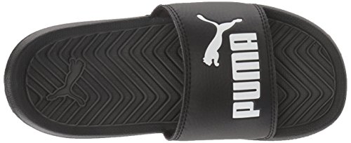 PUMA Unisex Popcat Slide Sandal, Black-White, 6 M US Big Kid - Thumbnail 7