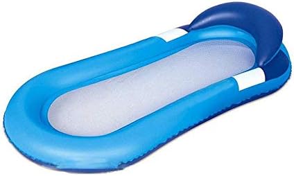 SBTD Inflatable Swimming Pool Lounger, Water Hammock Floating Bed with Head Rest for all Adults (Blue)