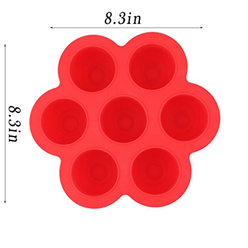 EH-LIFE Silicone Baby Food Freezer Tray with Clip-on Lid - Perfect Storage Container for Homemade Baby Food, Vegetable & Fruit Purees and Breast Milk - BPA Free & FDA Approved (Red)