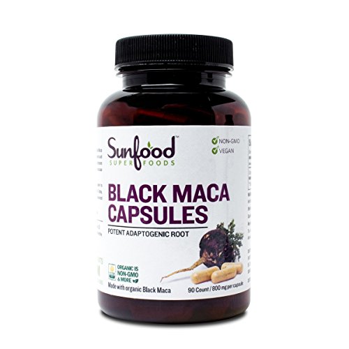 Sunfood Superfoods Black Maca Capsules Organic 90ct 800 mg Sunfood Superfoods Black Maca Capsules Organic 90ct 800 mg