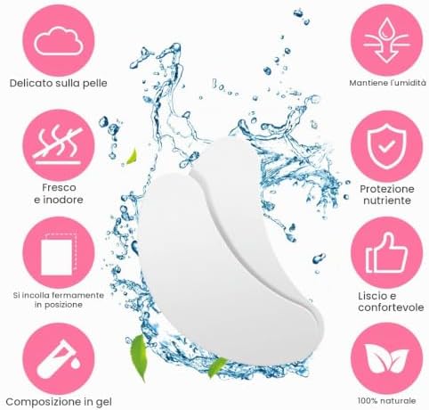 Patch Occhi Extension, 50 Paia Occhi da Ciglia Finte Eye Gel Patches Eye Pads con 10 Scovolino Ciglia, Patch Occhi Trucco Patch Ciglia per Extension Ciglia e Pro Salon Eye Mask Beauty Tool