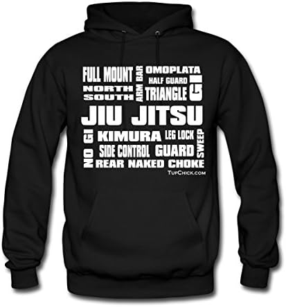 Tuf Chick Women's Jiu Jitsu Terminology Hoodie S Black (Front Print)