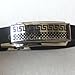 Classic Pattern Men Stainless Steel Rubber Bangle Bracelet Black Silver