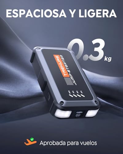 TREKURE Arrancador de Batería de Auto 4500A, Arrancador de Batería Portatil de hasta 9.0L Gasolina y 8.5L Diésel, Puerto USB-C, Luz LED 4 en 1 y Protección Inteligente