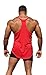 Physique Bodyware Mens Blank Y Back Stringer Tank Top. Built In America (Small, Red)