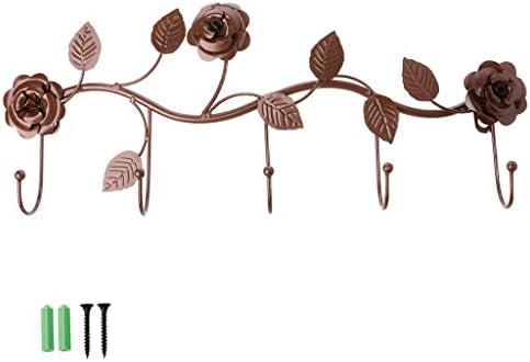 Vintage Iron Rose Leaves Hook Coat Hat Bag Hanger Organizer Holder Wall Decor for Home by Ruwuin