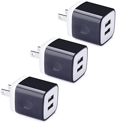 Wall Charger, Vifigen 3-Pack USB 2.1AMP Universal Power Home Travel Wall Charger Dual Port Plug for iPhone 7/7 plus 6/6 plus 5S 5 4S Samsung S5 S4 S3, Note 5, HTC, LG and More Device