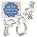 Ann Clark Cookie Cutters Tropical Hawaiian Cookie Cutters 3-Pc. Set Made in USA, Pineapple, Palm Tree, Flamingo