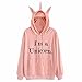 SFE-Women Apparel Hot Sale I'm a Unicorn Women Hoodie Sweatshirt Pink Winter Warm Hooded Pullover Sportswear (Pink, M)
