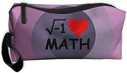 I Love Math Rectangle Magnet Multi-functional Cosmetic Makeup Bag Zipper Closure Bags Toiletries Organizer Bag