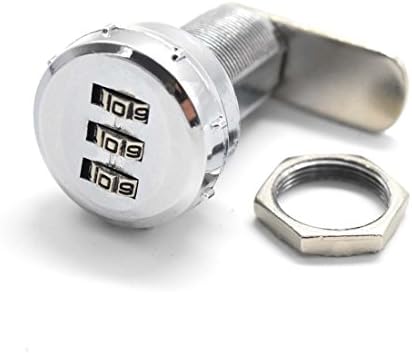 MICG Combination Cam Lock 3 Digit Code Security Lock For Drawer Cabinet Code Password Locks(Silver, 30.5mm)