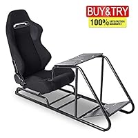 MOOSENG Racing Simulator Cockpit Driving Seat,Video Gaming Chair with Gear Shifter Mount Pedal for PS4 PS3 One Xbox 360 Logitech Thrustmaster, Black