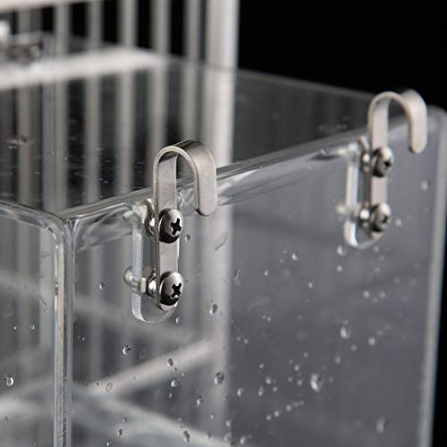 KINTOR Bird Bath Acrylic No-Leakage Design with Metal Universal Clip for Most Birdcage (S)