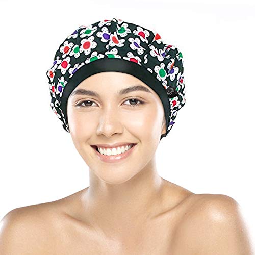Cordless Deep Conditioning Heat Cap - Microwavable Heat Cap for Deep Conditioning Hair Therapy, 100% Natural Cotton, Flaxseed Seed Interior for Maximum Heat Retention (Flower)