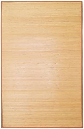 LTL Shop 5' x 8' Natural Bamboo Slat Area Rug Floor Carpet Mat w/ Backing Indoor Outdoor