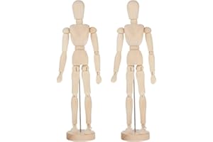 SEWACC Bane Action Figure 2Pcs Flexible Moveable Artists Wooden Manikin Jointed Mannequin DIY Wood Figure Model Drawing Human Figure for Home Office Desk Decoration 5. 5inch Aew Action Figures
