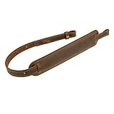 Nohma Leather BF500 Buffalo Leather Padded Rifle Gun Sling, Crazy Horse/Brown Stitched, Amish Handmade