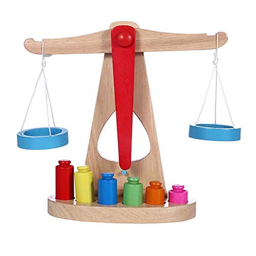 Wooden Balance Beam Weighing Scale Play Toys for Kids Sensorial Early Childhood Education Preschool Training Great Gift Toys Set