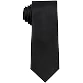 Calabrum Men's Slim Solid Black Tie (Black, One Size)