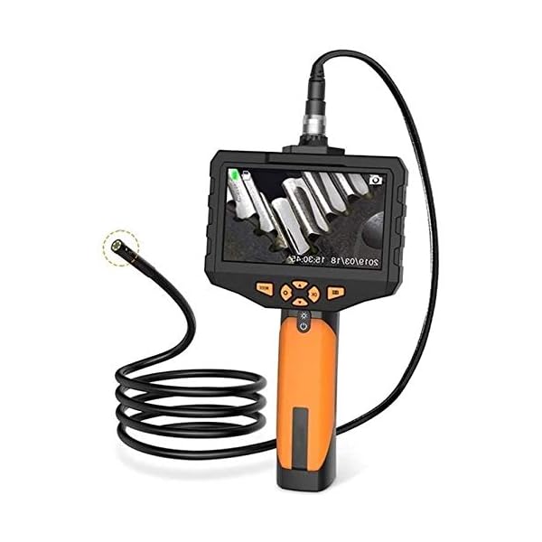 Endoskopkamera Industrielles Endoskop-Boreskop-Inspektionskamera mit Dual-Linse 6 LED-Leuchten mit Dual-Linse 4,5-Zoll…