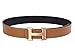 IGOBLIN Men's Business Casual H Word Deduction Leather Belt with Pin Buckle